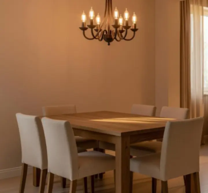 Otthonos, hangulatos fényekkel megvilágított enteriőr